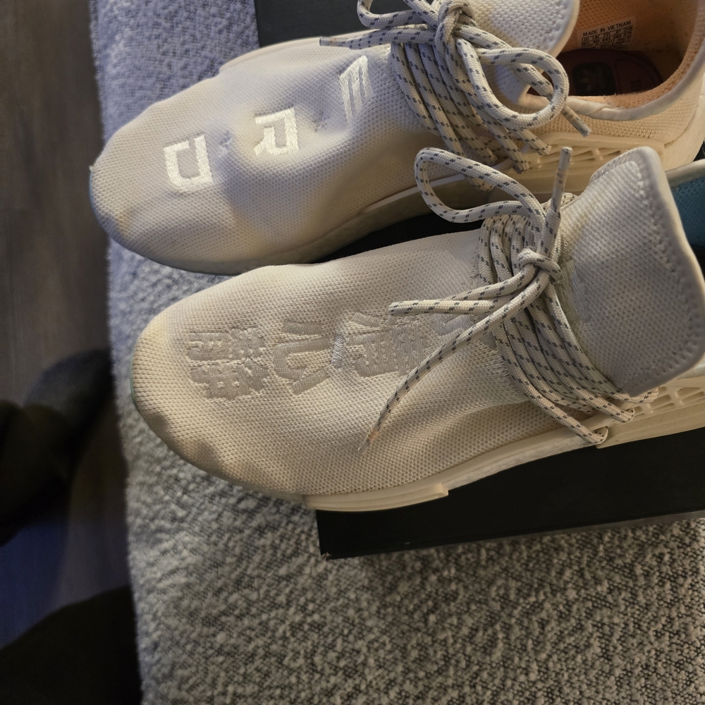 Adidas 

NMD HU Pharrell NerdCream Sneakers with Embroidered Design 10 1/2 - Picture 2 of 4